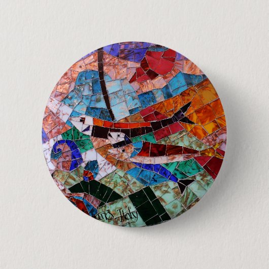 Murano Mosaic Ronde Button 5,7 Cm (Voorkant)