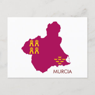 Murcia-kaart/vlag Briefkaart