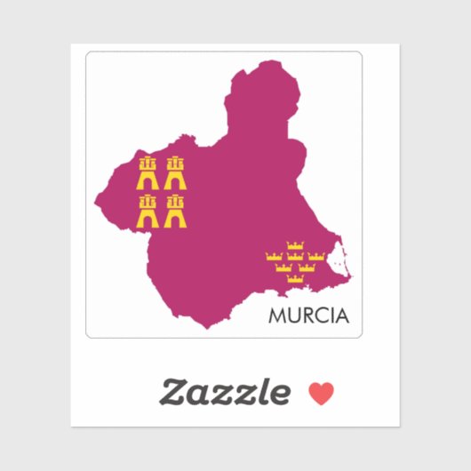 Murcia-kaart/vlag Sticker (Vel)