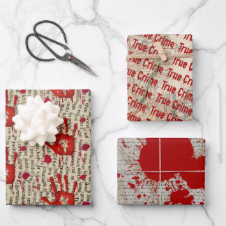 Murder mystery crime fan cold case bloody inpakpapier vel