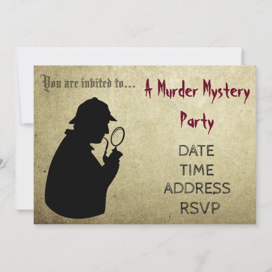 Murder Mystery detectiverparty Kaart (Voorkant)
