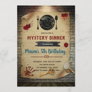 Murder Mystery Dinner Birthday - uitnodiging