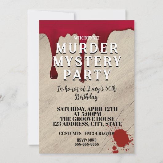 Murder Mystery Dinner Invitation – Bloody Whodunit (Devant)