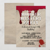Murder Mystery Dinner Invitation – Bloody Whodunit (Devant / Derrière)