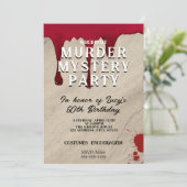 Murder Mystery Dinner Invitation – Bloody Whodunit Kaart (Staand voorkant)