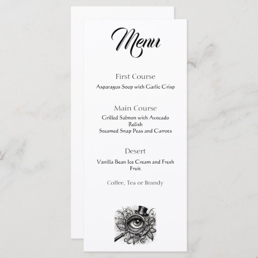 Murder Mystery Dinner Menu (Voorkant / Achterkant)
