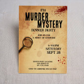 Murder Mystery Dinner Party Invitation Kaart