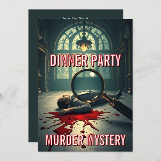 Murder mystery dinner party theme DIY Kaart (Voorkant / Achterkant)