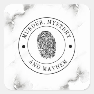 Murder Mystery en Mayhem Vierkante Sticker