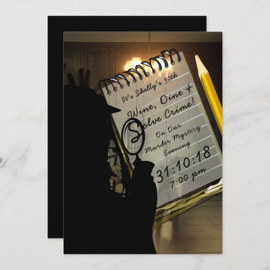 Murder Mystery nodigt onderzoek uit naar misdaadsc Kaart (Voorkant / Achterkant)