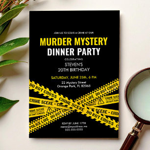 Murder Mystery Party Dinner Birthday Invitation Kaart