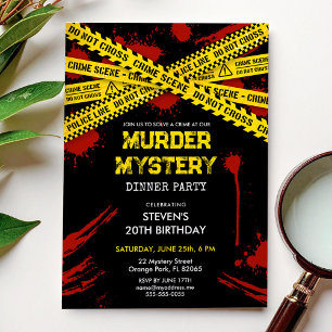 Murder Mystery Verjaardagsfeest met bloedvlekken Kaart