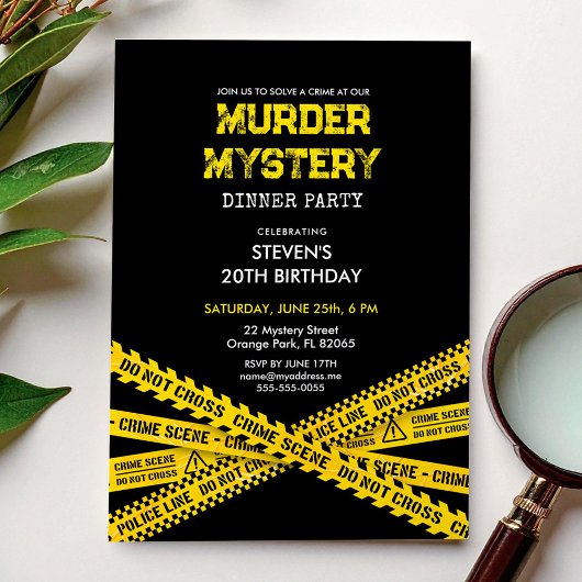 Murder Mystery Verjaardagsfeest met politiebanden Kaart
