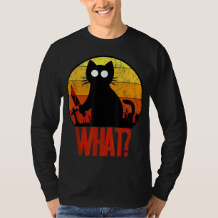Murderous Black Psycho Cute Cat What Knife Christm T-shirt