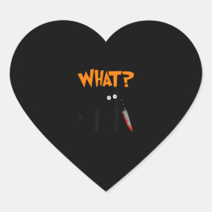 Murderous Cat met Bloody Knife Murderous Black Hart Sticker