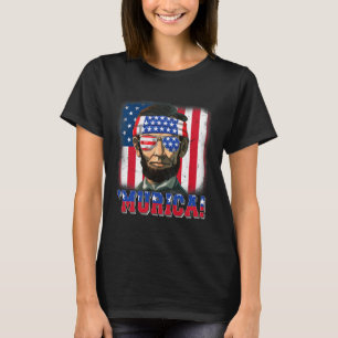 Murica Abe Lincoln 4 juli Murica Patriotic Me T-shirt