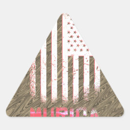 Murica Nationaal Amerikaanse Vlagontwerp Driehoek Sticker