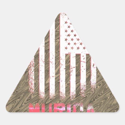 Murica National American Flag Design Driehoek Sticker (Voorkant)
