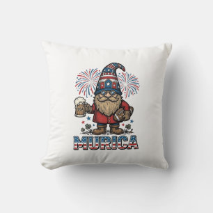 Murica Patriotische Kabouter Bier Vintage Shirt On Kussen