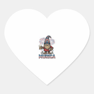 Murica Patriotische Kabouter Bier Vintage T-shirt  Hart Sticker