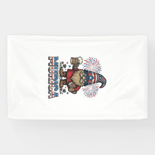 Murica Patriottische Kabouter Bier Vintage T-shirt Spandoek