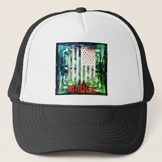 Murica Vlag van de VS Trucker Pet (Voorkant)