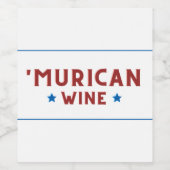 'Murican Wine (White) - 4 juli Wijnlabel Wijn Etiket (Enkel label)