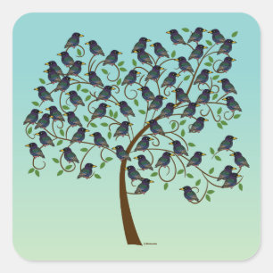 Murmuration of Starlings Vierkante Sticker