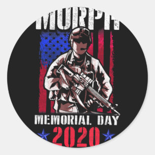 Murph 2023 workout uitdaging amerikaanse gedenkdag ronde sticker