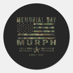 Murph Challenge Memorial Day Workout Gym Us Ronde Sticker