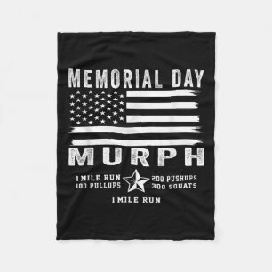 Murph Challenge Memorial Day Workout Gym US Vlag Fleece Deken