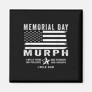 Murph Challenge Memorial Day Workout Gym US Vlag Magneet