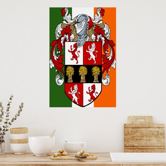 Murphy Coat of Arms Irish Flag Print (Keuken)