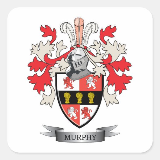 Murphy-Coat-of-Arms Vierkante Sticker (Voorkant)