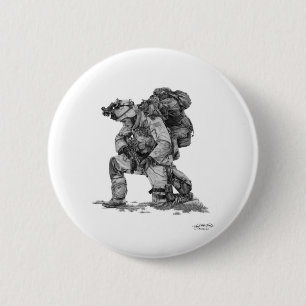 Murphy Elliott-Praying Soldier Ronde Button 5,7 Cm