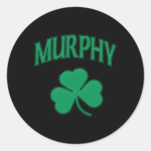 Murphy Irish Family Shamrock St Patricks Day Ronde Sticker (Voorkant)