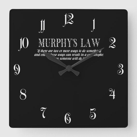 Murphy's wet vierkante klok (Voorkant)