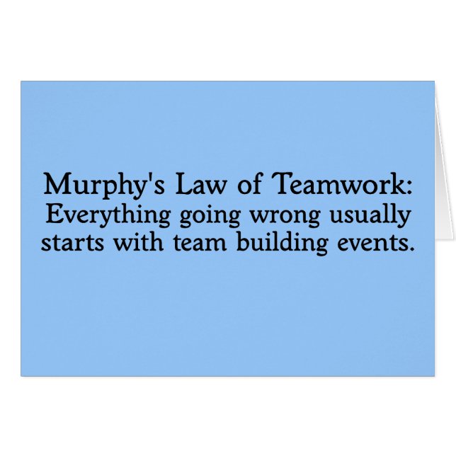 Murphy's Wet voor Teamwork (Voorkant Horizontaal)