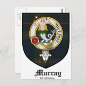 Murray Clan Crest Badge Tartan Briefkaart (Voorkant / Achterkant)