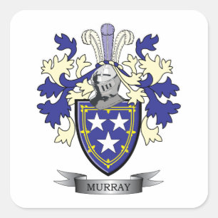 Murray Family Crest Coat. Vierkante Sticker