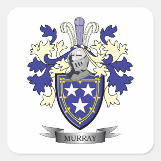 Murray Family Crest Coat. Vierkante Sticker
