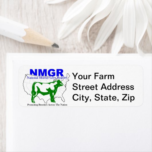 Murray Grey NMGR Étiquette de adresse (En situation)