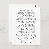 Murray Hill Bold - Zazzle Font Sampler Sheet Briefkaart (Voorkant / Achterkant)