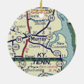 Murray KY Map Keramisch Ornament (Achterkant)