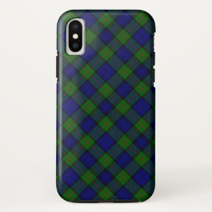 Murray tartan blauw groen geruit iPhone x hoesje