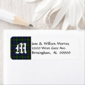 Murray Tartan Plaid Monogram Adresetiketten Etiket (Insitu)