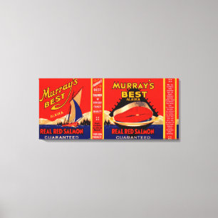 Murrays Best Brand Salmon Label- Alaska Canvas Afdruk