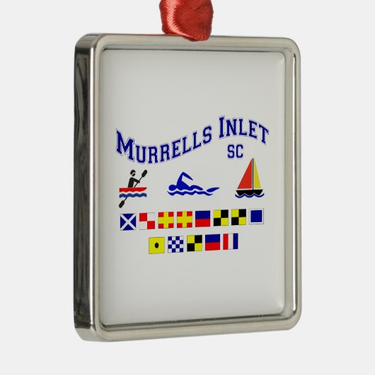 Murrells Inlet SC Signal Flags Metalen Ornament (Rechts)