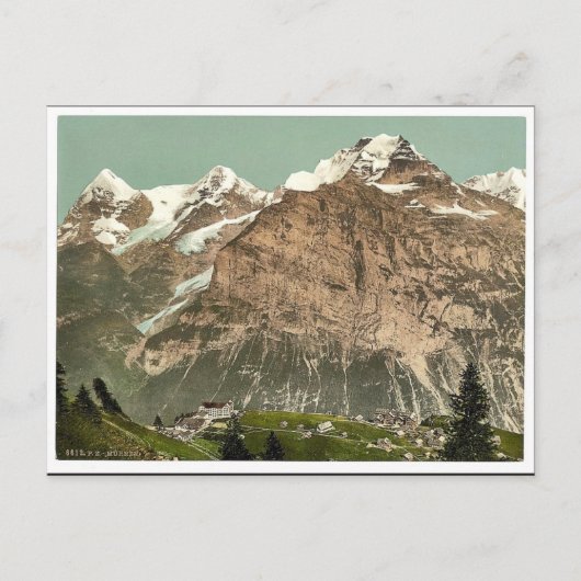 Murren, algemeen uitzicht, Bernese Oberland, Zwits Briefkaart (Voorkant)