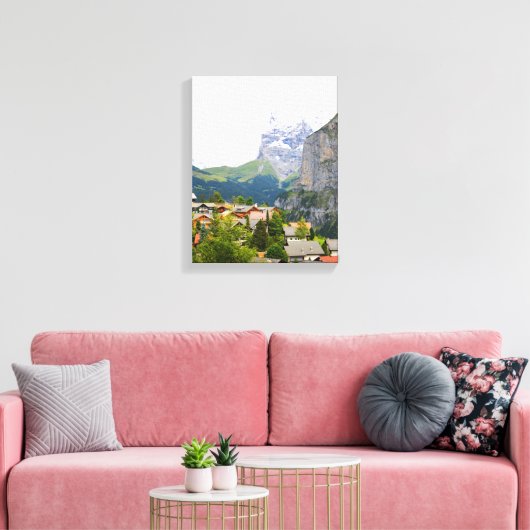 Murren in Zwitserland Canvas Afdruk (Insitu (Woonkamer))